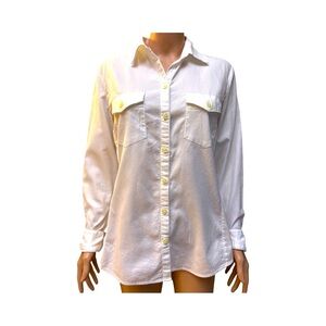 Banana Republic White Cotton Button Down Shirt Medium